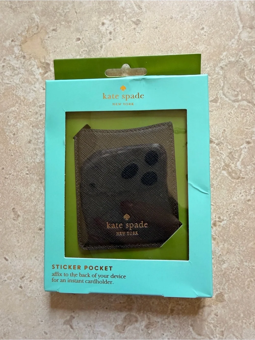kate spade new york Sticker Pocket Phone Cardholder - Solid Black